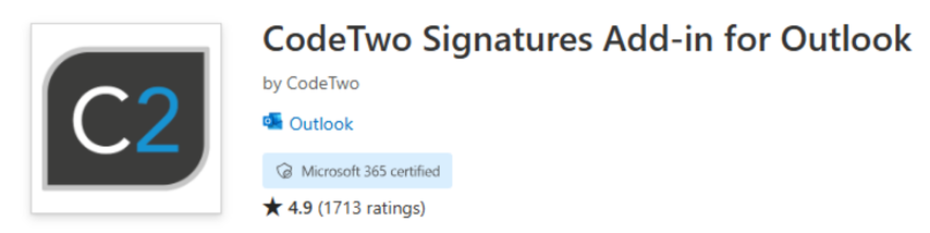CodeTwo Signatures Add-in for Outlook